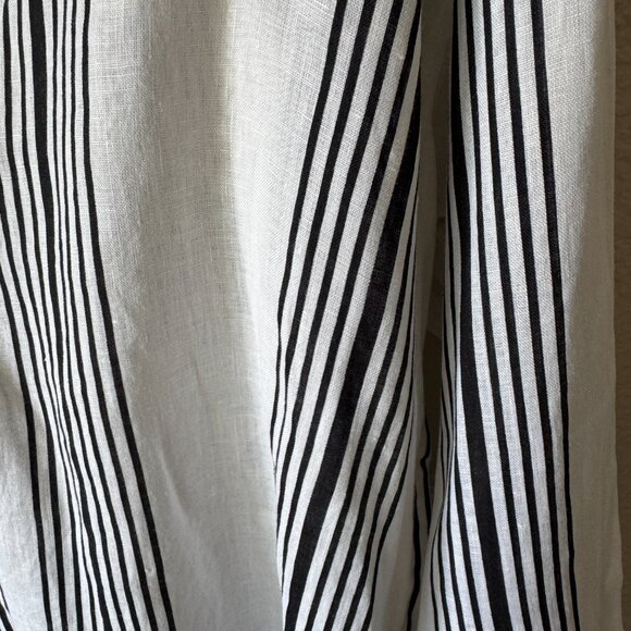 H&M Linen Popover Shirt Tunic Oversized Band Collar Dropped Shoulders Wide Cuffs - Picture 7 of 16